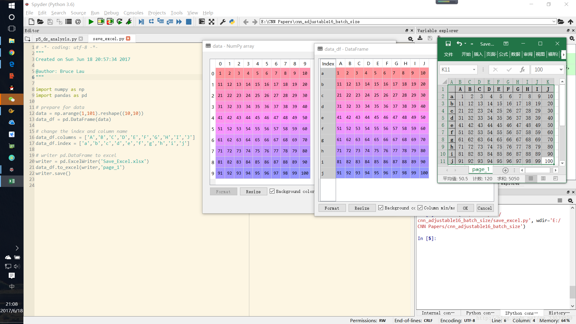 pandas-numpy-excel