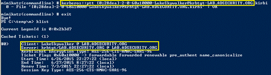 KerberosUnConstrainedDelegation-Mimikatz-PTT-LS-Ticket2
