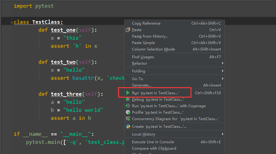 pytest文档3-pycharm运行pytest