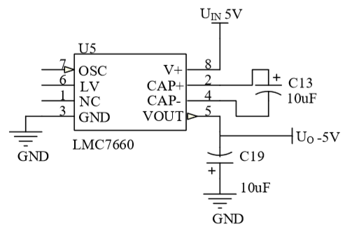 LMC7660即-5V产生电路