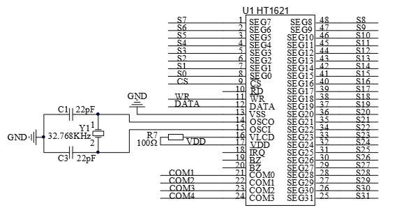 Tm1621b схема включения