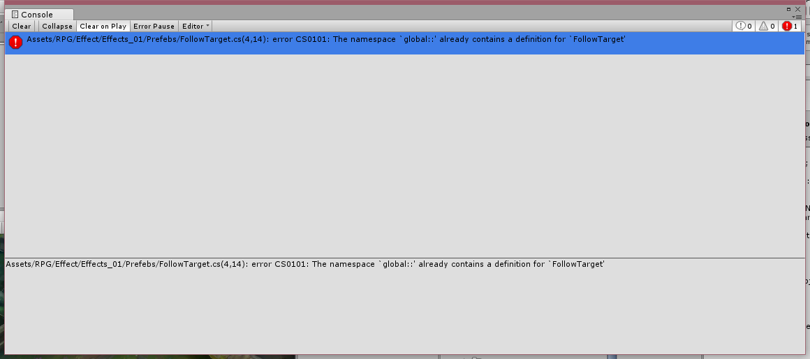 The namespace global already contains a definition for xxxxxx