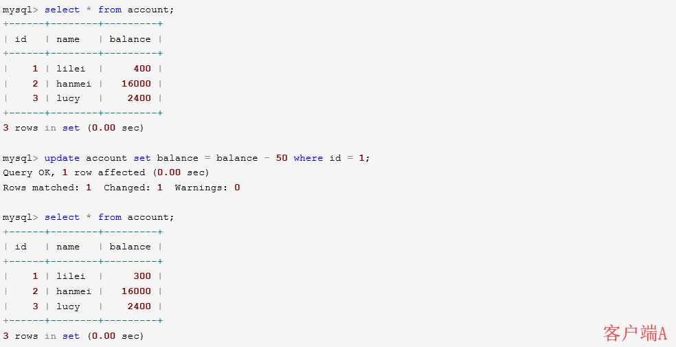 MySQL的四种事务隔离级别