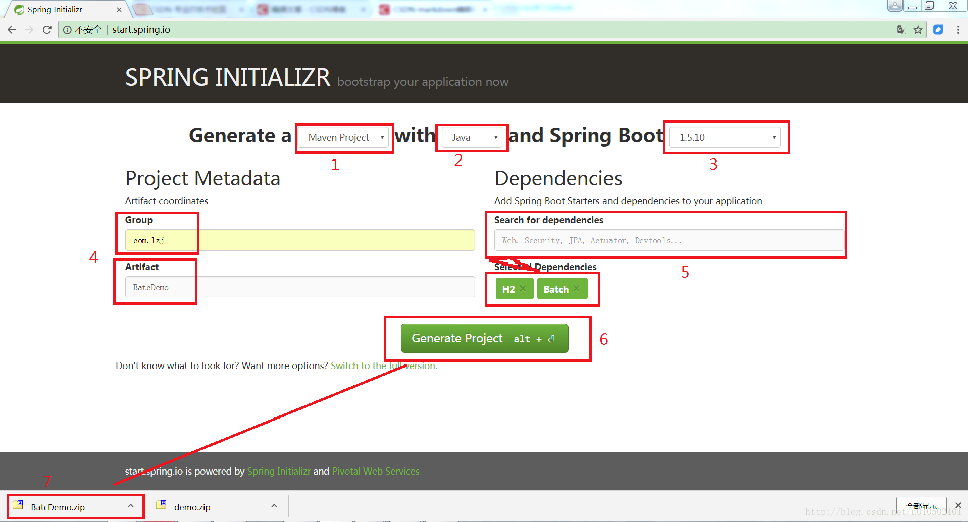 使用http//start.spring.io/ 生成工程 fy_qxl 博客园