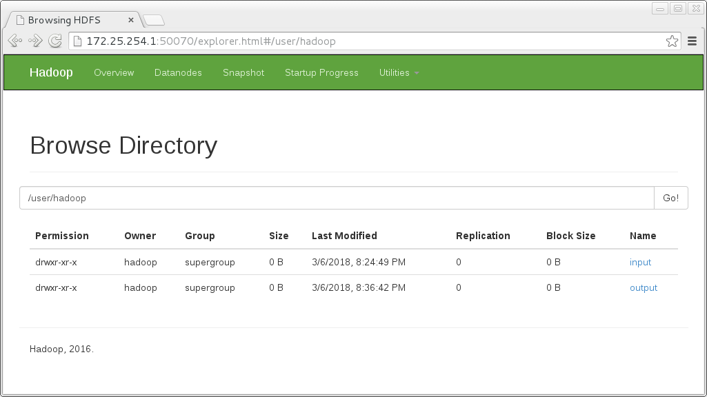 hadoop提供了一个图形界面,访问172.25.254.