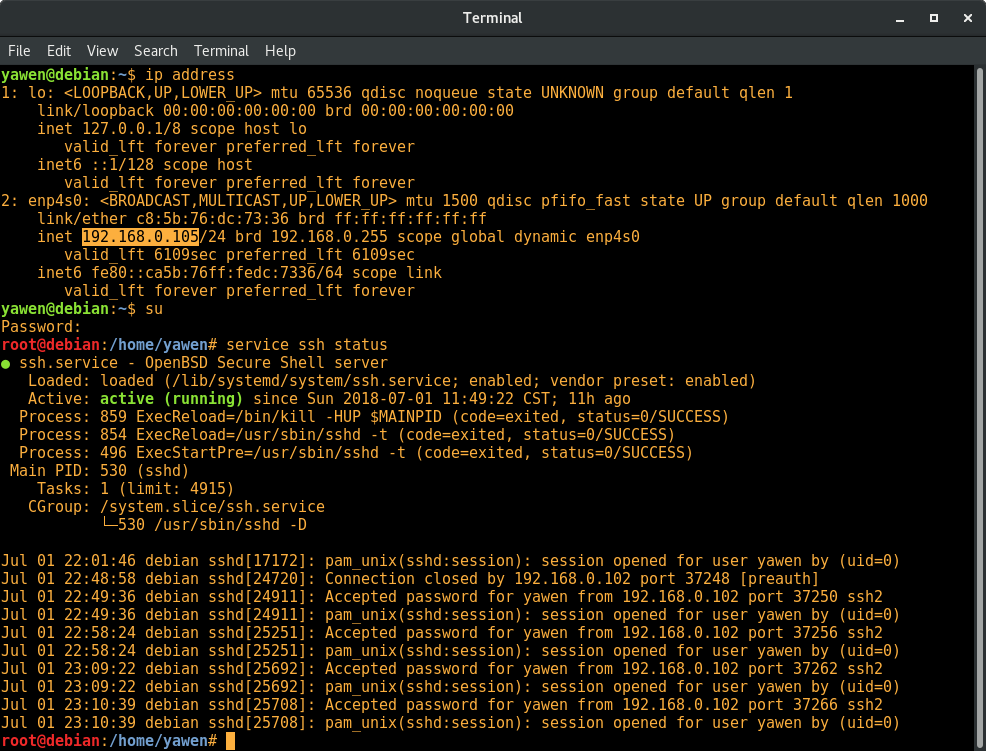 Ssh status. SOFTICE. Ыщаешу. Создать пользователя Debian zsh.