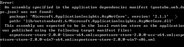 .net core An assembly specified in the application dependencied mainfest****.jsonwas not found解决办法
