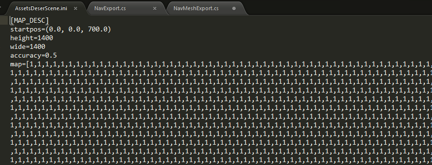 导出的二维数组表