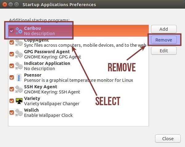 remove programs from startup applications in Ubuntu