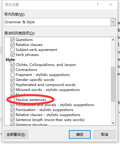 microsoft word 2016 grammar check passive voice