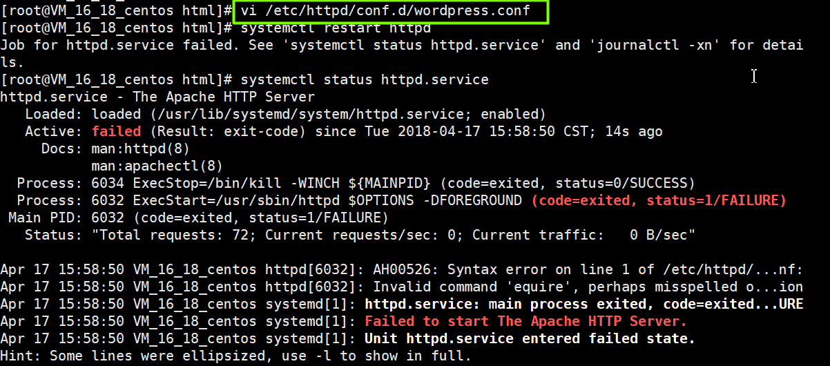  CentOS Failed To Start The Apache HTTP Server 