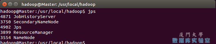 通过jps查看Master的Hadoop进程