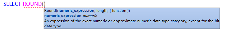 SQL ROUND函数的使用