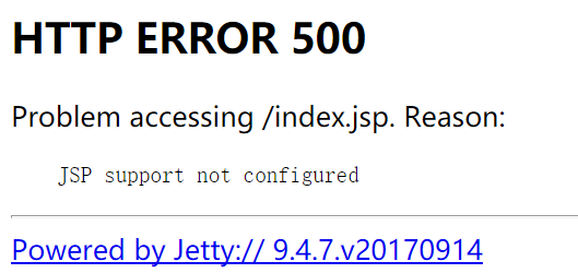 JSP support not configured