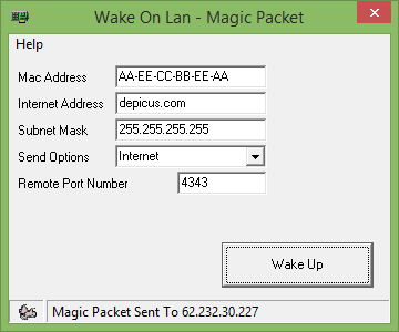 wol magic packet sender