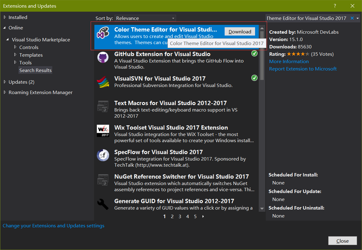 color theme editor for visual studio 2022