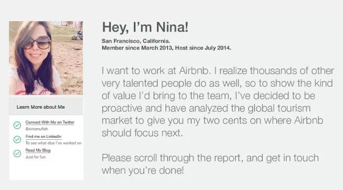 这妹子第一句就说我想在 Airbnb 工作，我要是 Airbnb 肯定给个机会