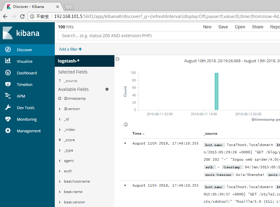 Kibana（一张图片胜过千万行日志）第8张